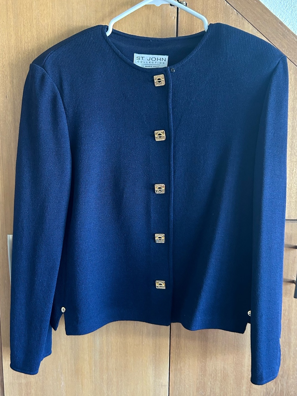 St. John Collection by Marie Gray Navy Knit Cardigan — Size 10